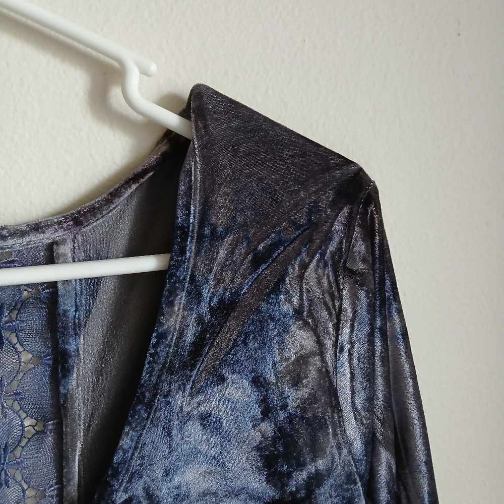 Live and Let Live Top Velour Size Large Whimsigoth Artsy Boho - Picture 5 of 14